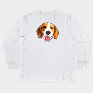 Beagle Dog Head Kids Long Sleeve T-Shirt